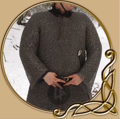 Chainmail Hauberk, flatring wedge rivets