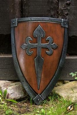 Crusader Shield - Wood/Steel - 70x50 cm