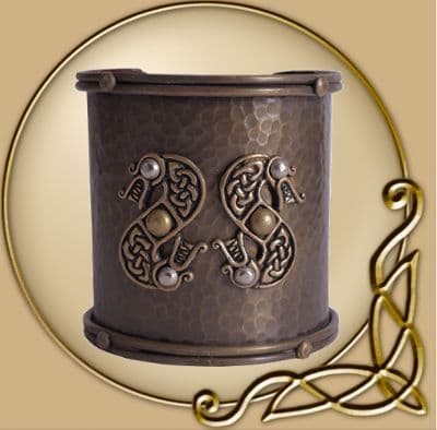 Cuff bracelet with celtic snake motif