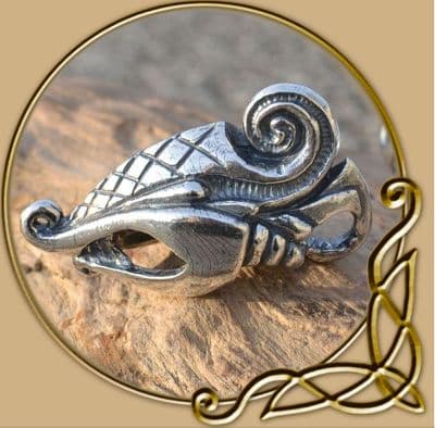 Dreki Viking silver pendant