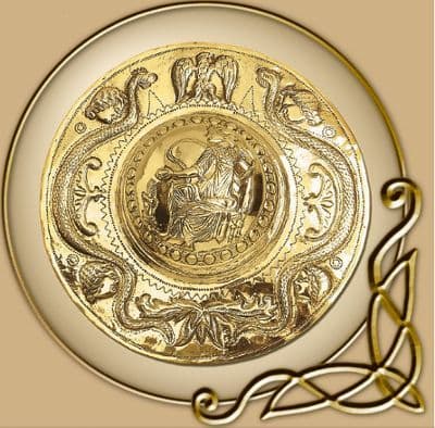 Hand Embossed Shield Boss, brass