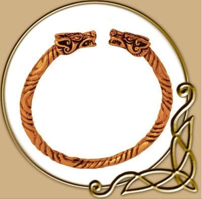 Large bronze Bracelet- Viking Dragon