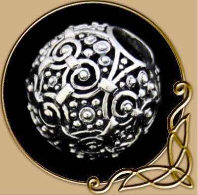 Large Silver Viking Age Ornamental Bead