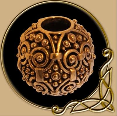 Large Viking bronze pearl