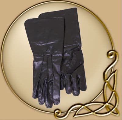 LARP Black leather gauntlets