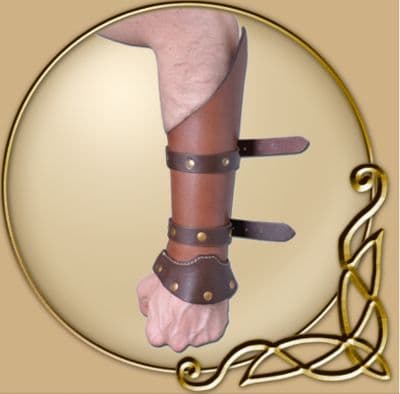 LARP brown leather warrior bracers
