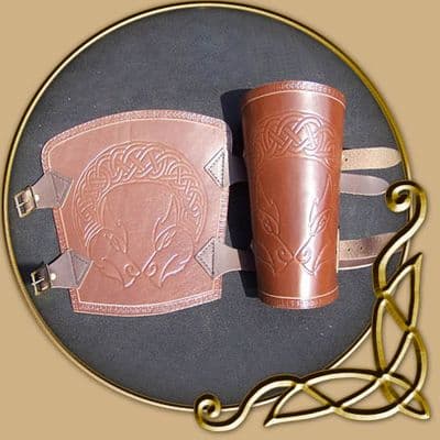 LARP Dragonkin Leather Bracers