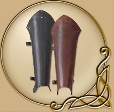 LARP Lancelot leather greaves