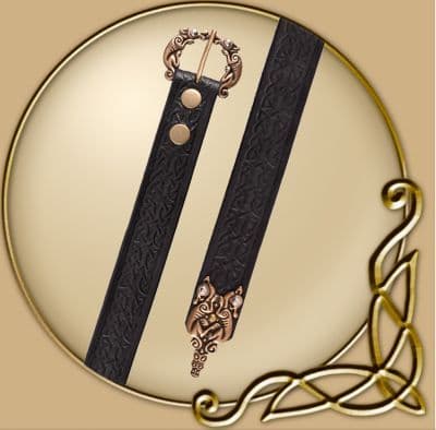 LARP Leather belt in celtic design
