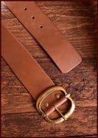 LARP Leather Belt with brass buckle