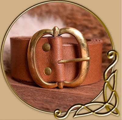 LARP Leather Belt with brass buckle