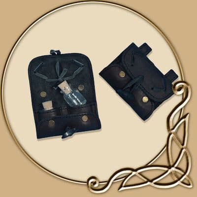 LARP Leather Potion Holder - with two Bottles