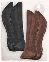 LARP Leopold padded greaves suede
