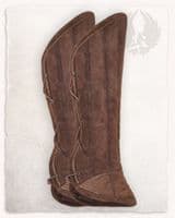 LARP Leopold padded greaves suede