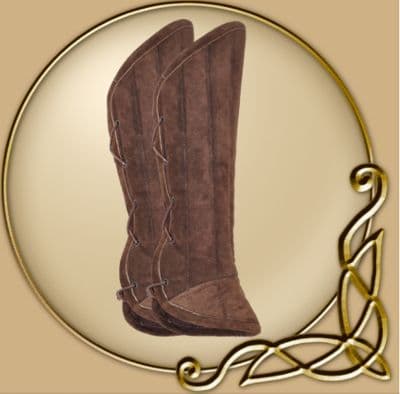LARP Leopold padded greaves suede