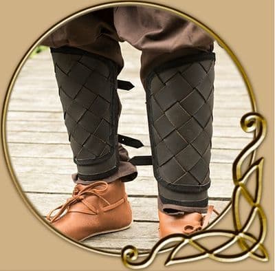 LARP Viking leather greaves