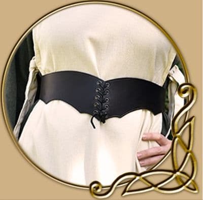 Leather corset belt