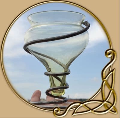 Medieval glass with forged stand