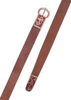 Medieval Leather Belt with Griffon and Lion Motif