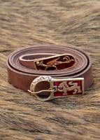Medieval Leather Belt with Griffon and Lion Motif