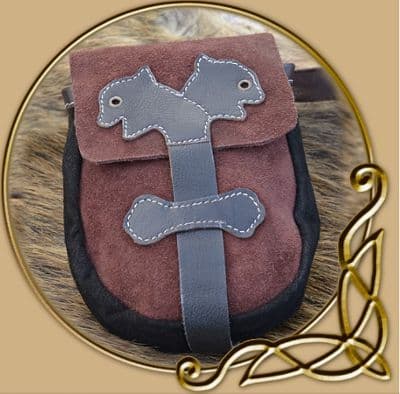 Medieval suede pouch