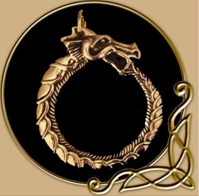 Midgard Serpent Pendant, Bronze