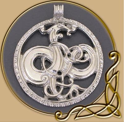 Midgard snake silver pendant