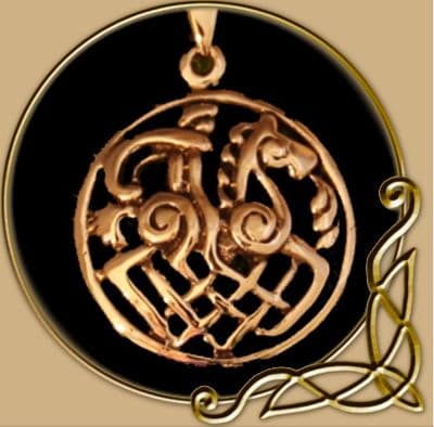 Odin and Sleipnir bronze pendant