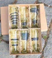 Set of six wine glasses