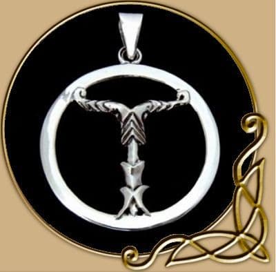 Silver Pendant Irminsul in a Circle