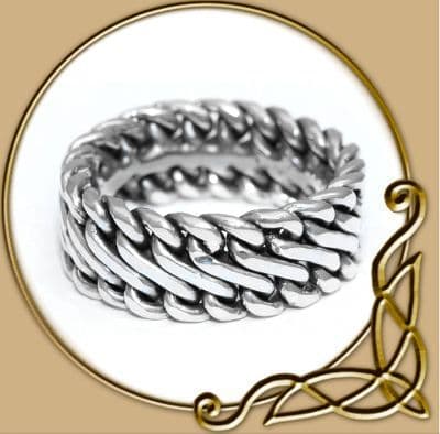 Silver Viking Ring with Braid Pattern