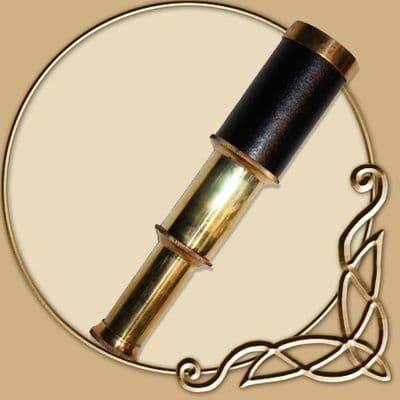 Telescope with leather pouch