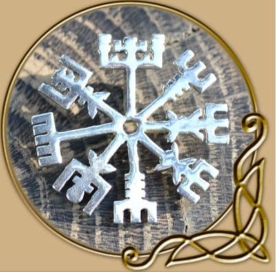 Vegvisir silver rune pendant