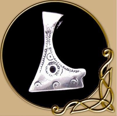 Viking Axe Blade Pendant, Silver
