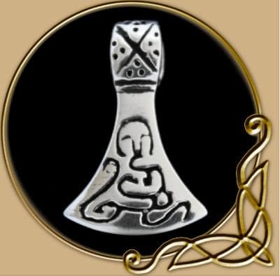 Viking axe silver pendant
