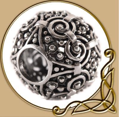 Viking Bead, Silver, hand-forged