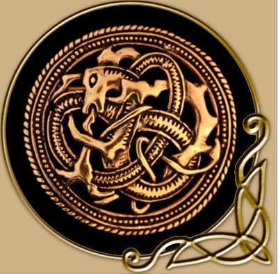 Viking Brooch with Firedrake Motif, Bronze