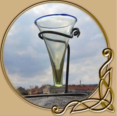 Viking cone beaker with forged stand