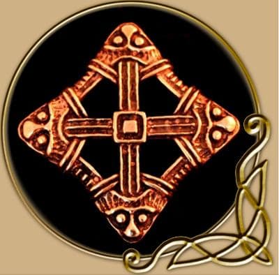 Viking cross bronze brooch