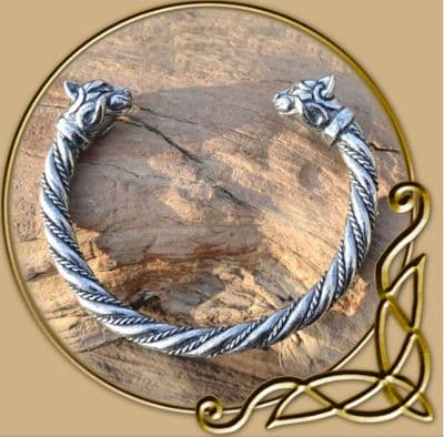 Viking Jewellery celtic cat silver bracelet