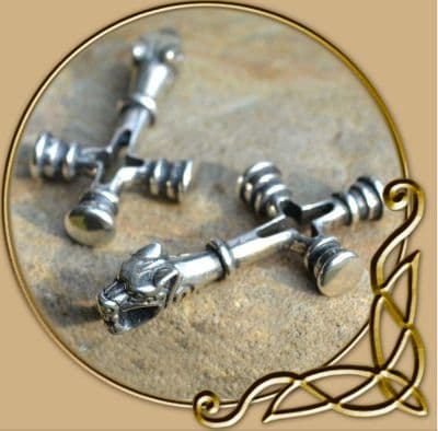 Viking Jewellery Fenrir Icelandic wolf cross silver pendant