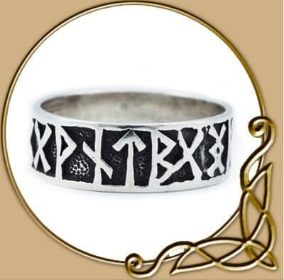 Viking Rune Ring, silver