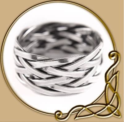 Viking Silver Ring Hedin with braid pattern
