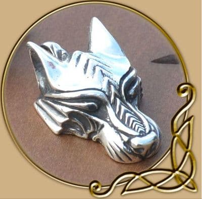 Warg silver viking pendant