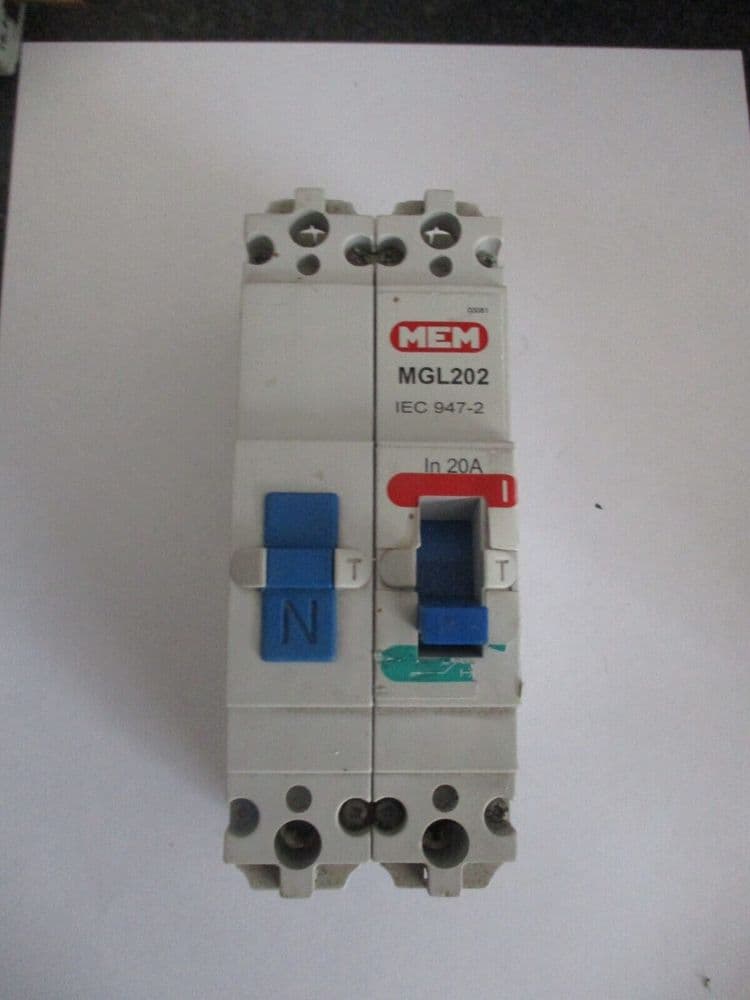 MEM 20 AMP MGL202 MEMSHIELD 2 DOUBLE POLE MCCB CIRCUIT BREAKER