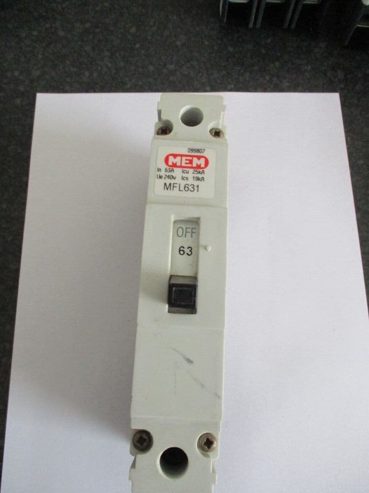 MEM MFL631 63 AMP SINGLE POLE MCCB CIRCUIT BREAKER mem-mfl631-63-amp-single-pole-mccb-circuit-breaker