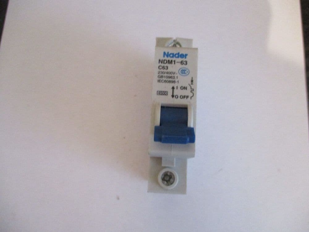 NADER NDM163 C63 63 AMP SINGLE POLE MCB CIRCUIT BREAKER