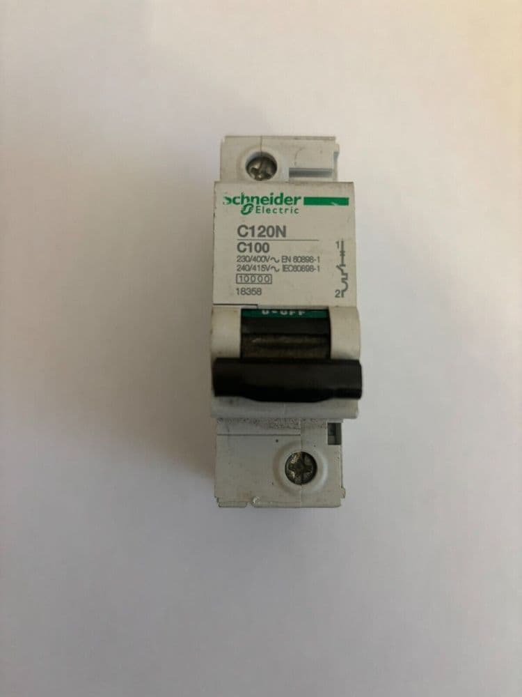 SCHNEIDER ELECTRIC C120N C100 100 AMP 15KA 18358 SINGLE POLE MCB ...