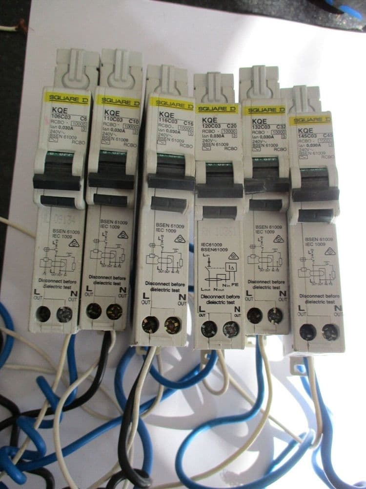 SQUARE D KQE C6 C10 C16 C20 C32 C40 C45 10 KA 30mA RCBO CIRCUIT BREAKERS