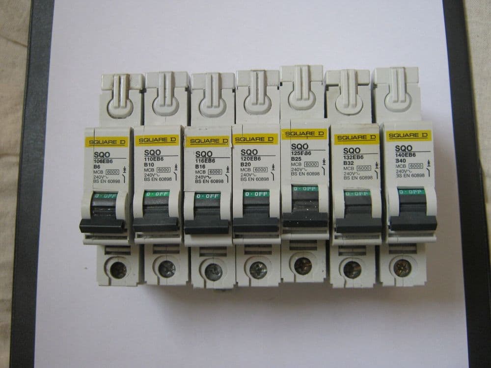 SQUARE D SQO B6 B10 B16 B20 B25 B32 B40 B63 SINGLE POLE MCB CIRCUIT
